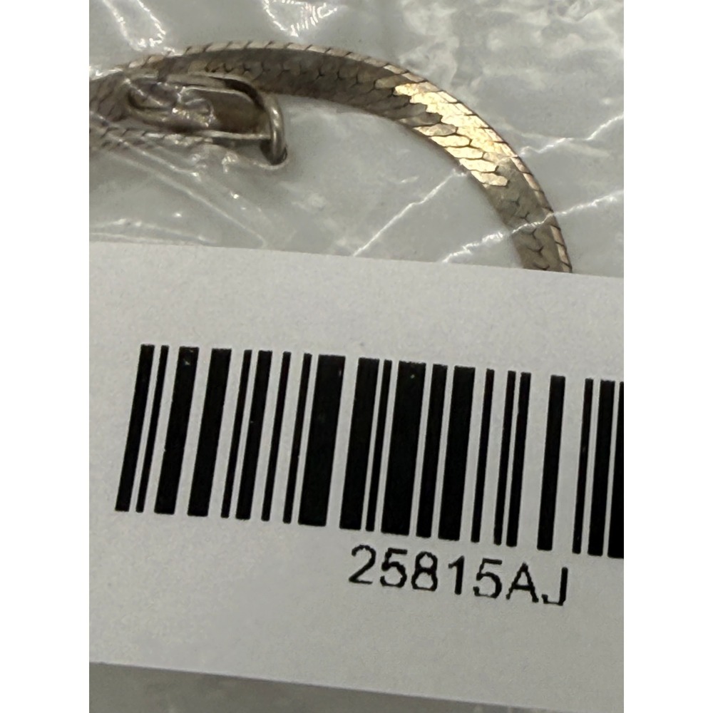 Vintage Italy 925 Sterling Silver Herringbone Flat Chain Bracelet 7.25 Inch - Picture 9 of 9